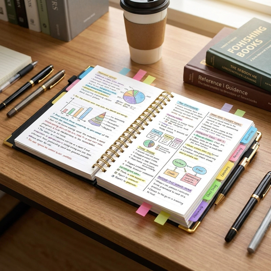 Solivax™ — 300-Page Leather Spiral Notebook with 5-Subject Divider Tabs