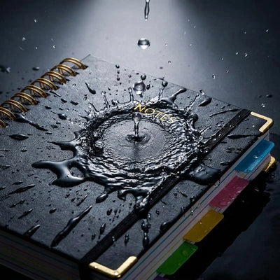 Solivax™ — 300-Page Leather Spiral Notebook with 5-Subject Divider Tabs